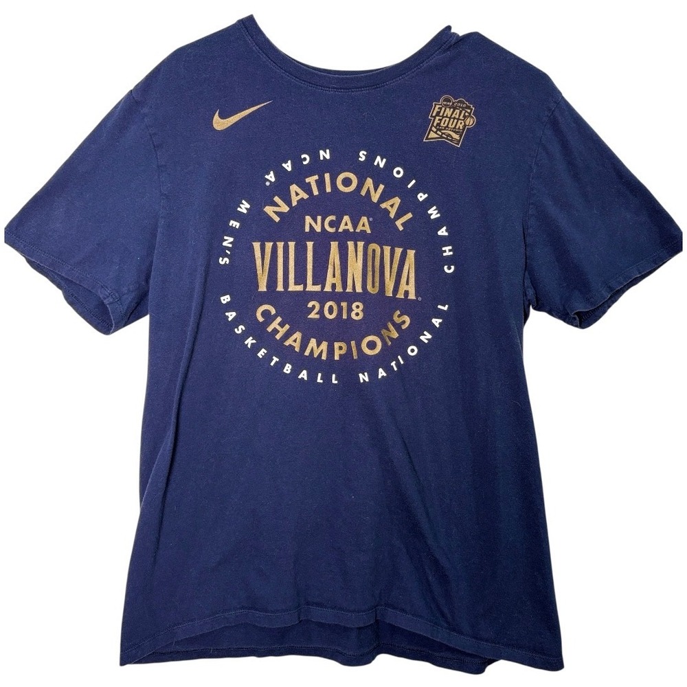 Nike T-Shirt Mens Large Navy Villanova 2018 NCAA National Champions Athletic Cut